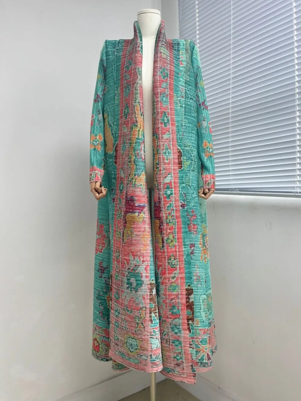 Eid Muslim Dress for Women Abaya Ramadan Print Pleated Cardigan Jalabiya Party Long Robe Morocco Dubai Kaftan Vestidos Largos
