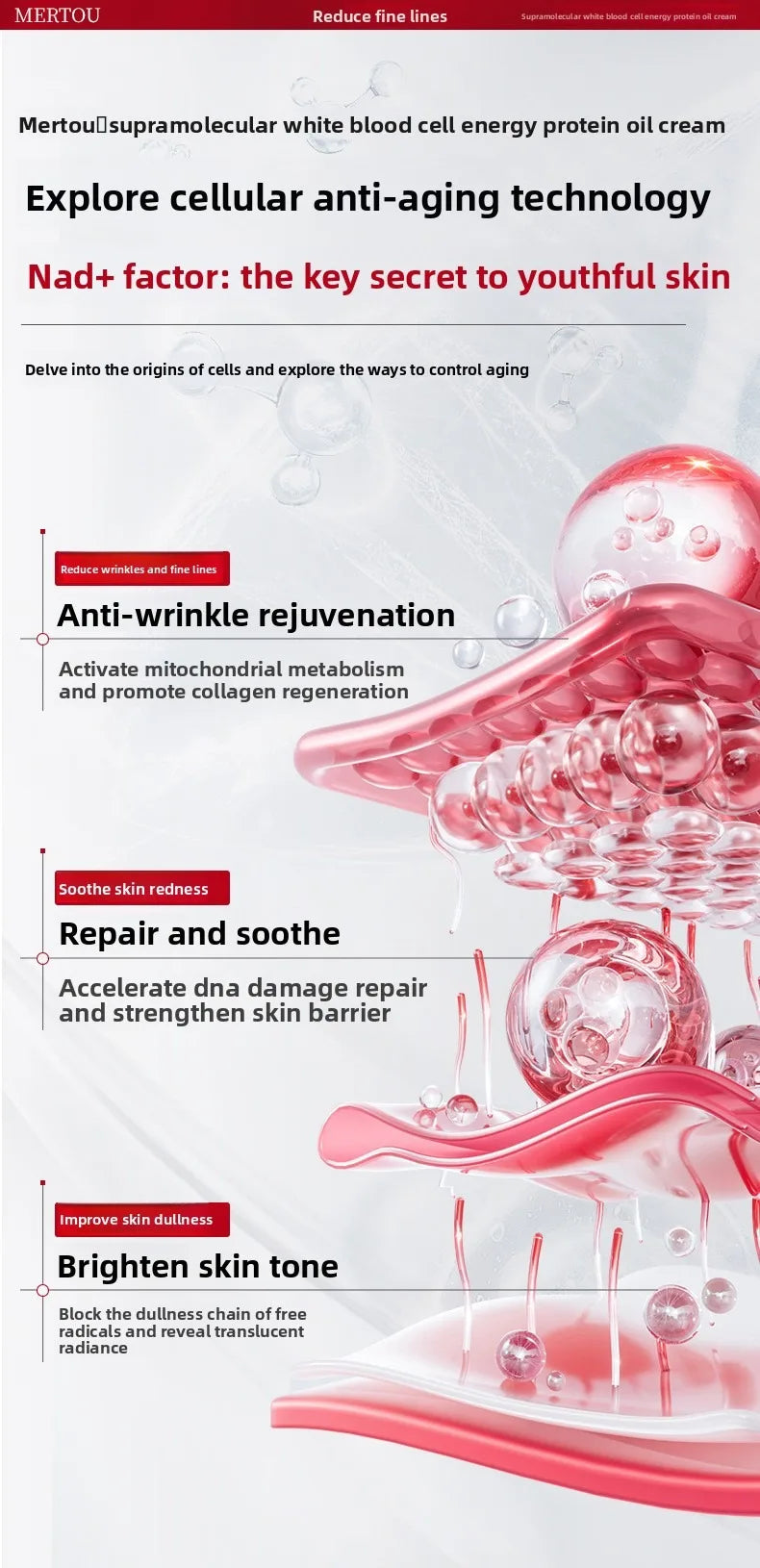 DNA White Blood Cell Hydrating Anti-Wrinkle Essence Fade Fine Lines Facial Moisturizing brightning Anti Aging Firming Skin Care