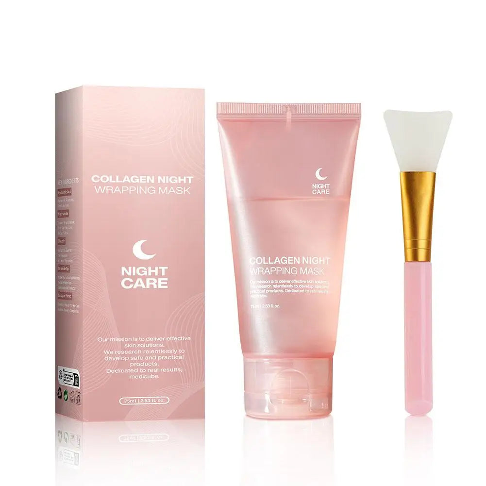 Collagen Overnight Wrapping Peel Off Facial Mask Korean Collagen Night Wrapping Mask Deeply Hydrates Night Care Mask Cream