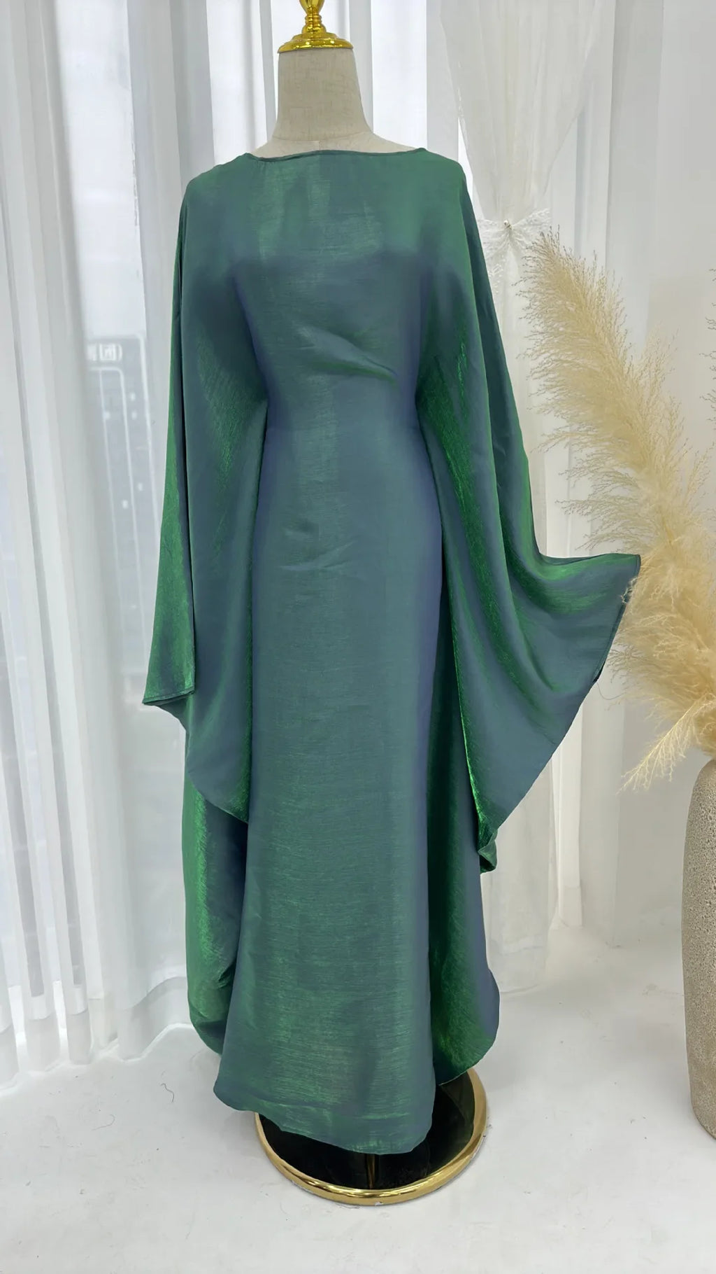 Marocain Kaftan Women Batwing Sleeve Modest Dress Dubai Turkey Abaya Eid Mubarak Djellaba Islam Jalabiya Prayer Garemnt Ramadan