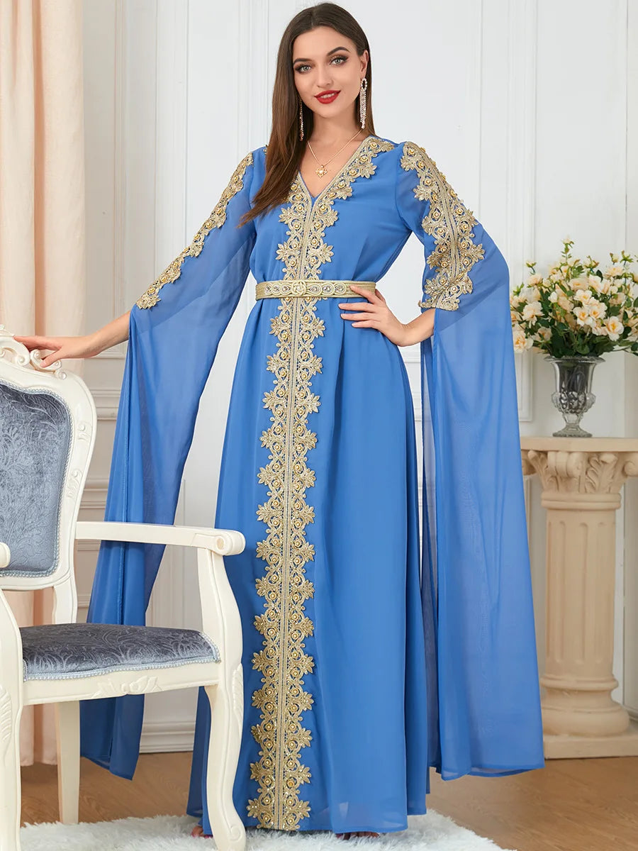 Autumn Morocco Dress Muslim Women Abaya Party Dresses Long Sleeve Abayas Dubai Turkey Islam Kaftan Robe Longue Vestidos Largos