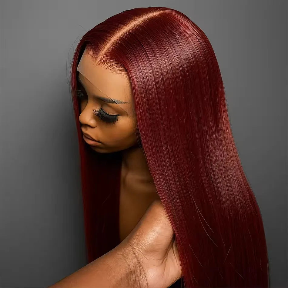 Reddish Brown HD 13x4 Lace Frontal Wigs Glueless Colored Human Hair Wigs Vietnamese Double Drown Bone Straight Lace Front Wig