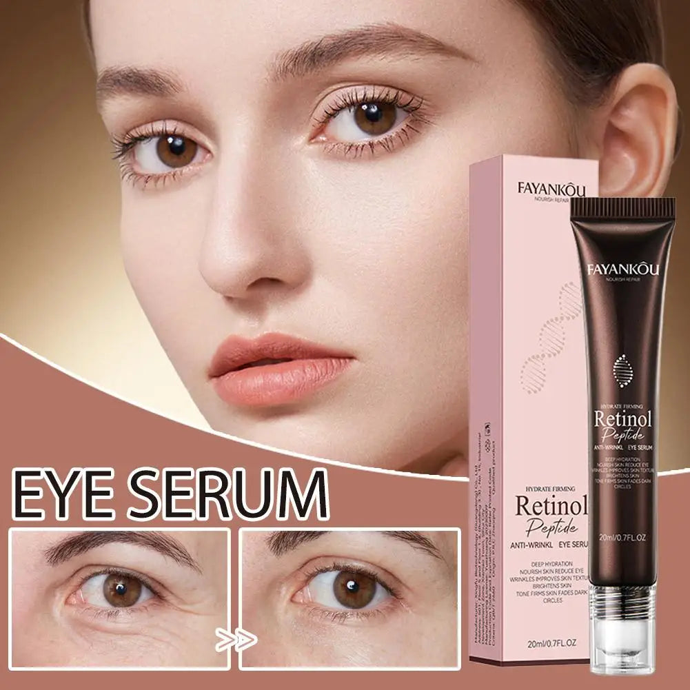 FAYANKOU 20ML Retinol Anti Wrinkle Eye Serum Peptide Dark Remove Bags Eye Cream Repairing Moisturizing Puffiness Korean Cir W1B6