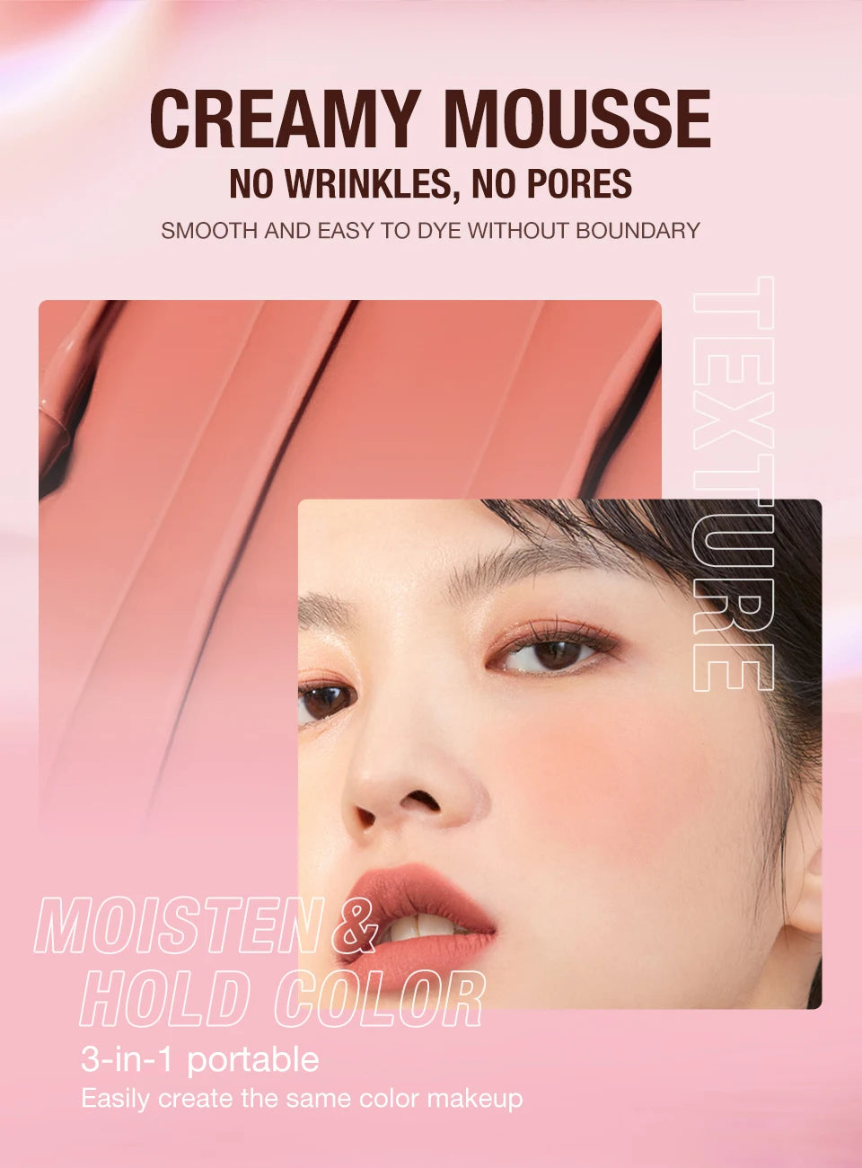 O.TWO.O Blush Makeup Stick High Pigmented Blusher Cream Sticks Waterproof Long-lasting Lip Cheek Eyess Cosmetics for Women