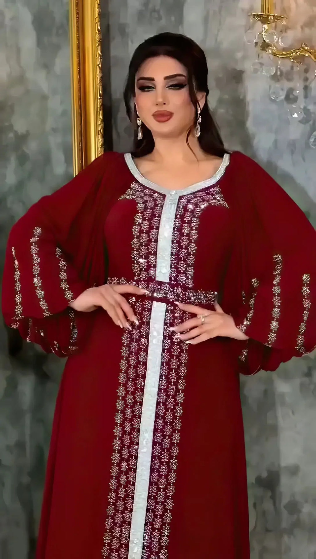 Muslim Dress Muslim Party Evening Dresses for Women Summer Muslim Half Sleeve O-neck Long Maxi Dress Gowns Kaftan Abaya Dubai