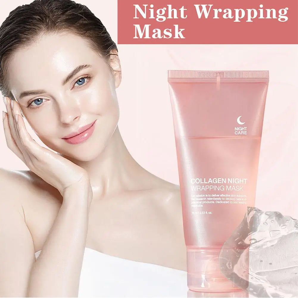 Collagen Overnight Wrapping Peel Off Facial Mask Korean Collagen Night Wrapping Mask Deeply Hydrates Night Care Mask Cream
