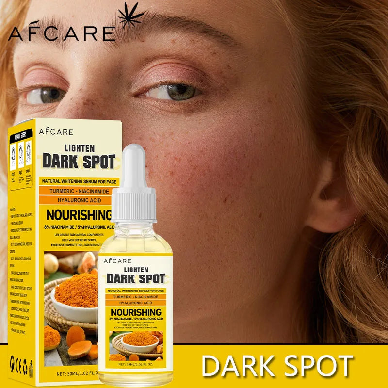 Dark Spot Facial Serum Turmeric Essence Remove Dark Spots Melasma Niacinamide Brighten Lighten Melanin Skin Care Products