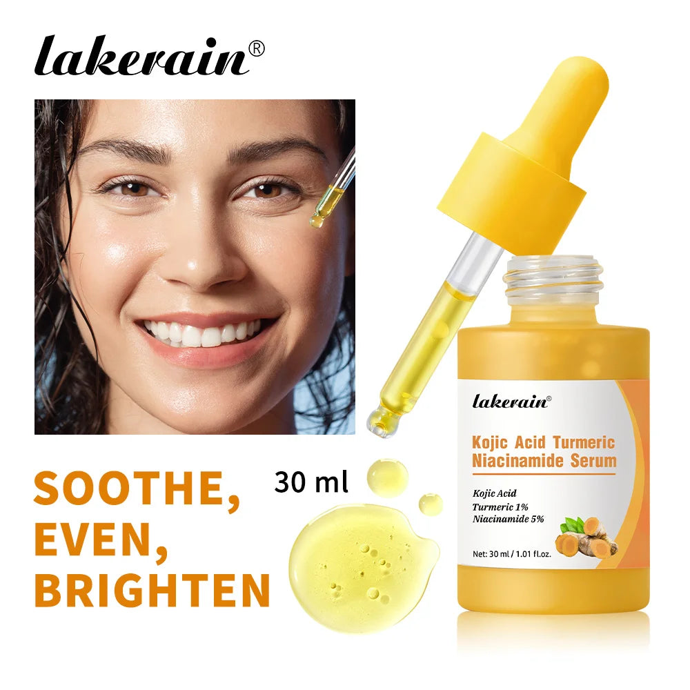 Kojic Acid Turmeric Serum Niacinamide Glow Capsules Brightening Hydration Balancing Skin Barrier Soothing Troubled Facial Care