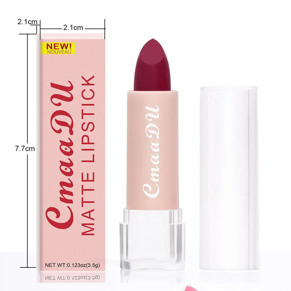 CmaaDu 15Color Pro 24HR Weightless Colour Matte Nude Velvet Liquid Rich Matte Finish Lipstick Lipgloss Waterproof Lip Makeup