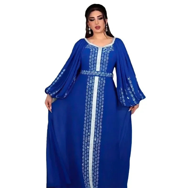 Muslim Dress Muslim Party Evening Dresses for Women Summer Muslim Half Sleeve O-neck Long Maxi Dress Gowns Kaftan Abaya Dubai