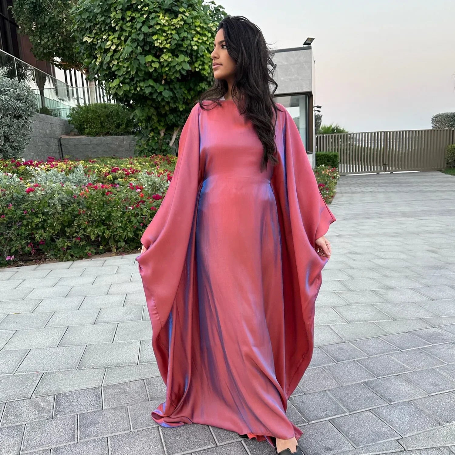 Femme Musulman Shiny Abayas for Women Muslim Prayer Dress Dubai Turkey Kaftan Eid Djellaba Saudi Arabic Robe Islam Jalabiya Gown