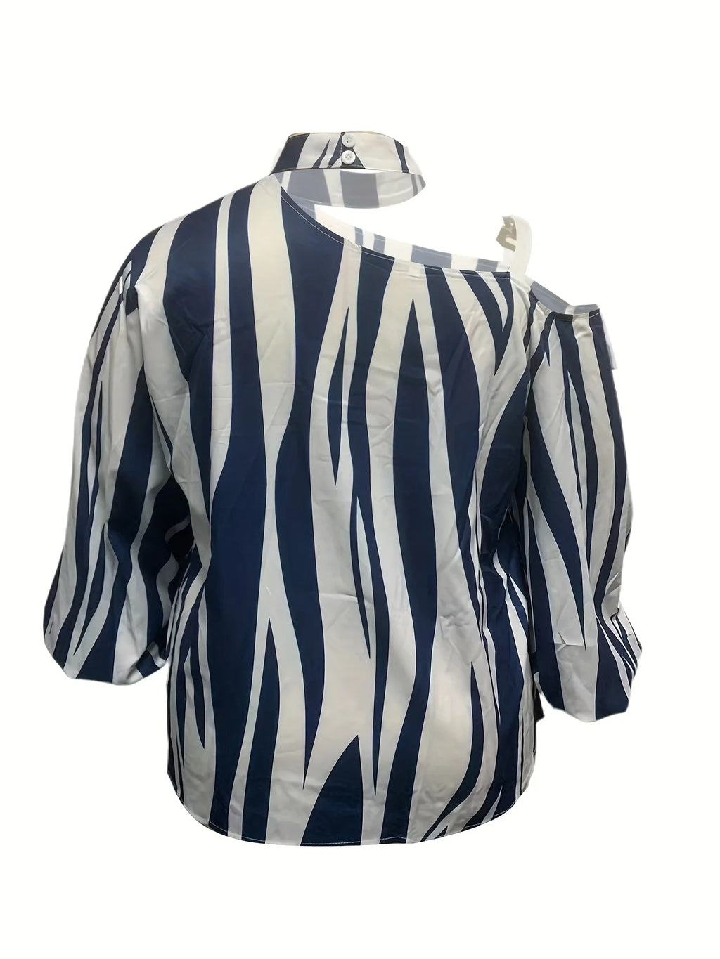 Plus Size Women's Fashion Casual Spring Fall Long Sleeve One Shoulder Blouses & Shirts