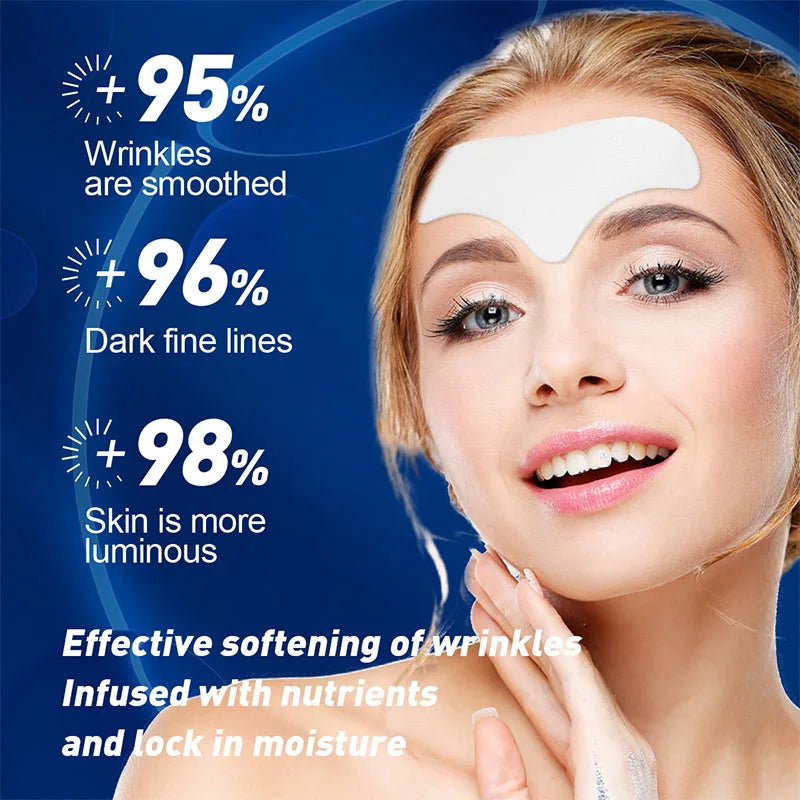 Forehead Wrinkle Patches 12Pcs with Aloe Collagen Vitamin E Anti Wrinkle Patches Forehead 8 Hour Night Wrinkles Treatment