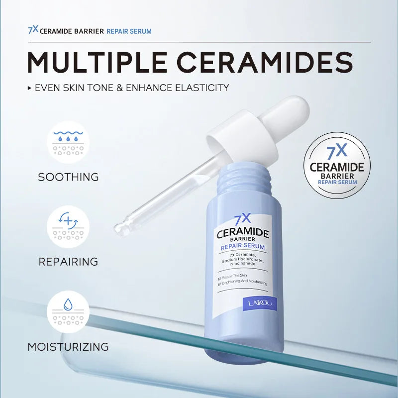 LAIKOU 7X Ceramide Barrier Repair Serum Intensive Hydration Enhanced Skin Barrier Improve Sensitive Repair Moisturizing Essence