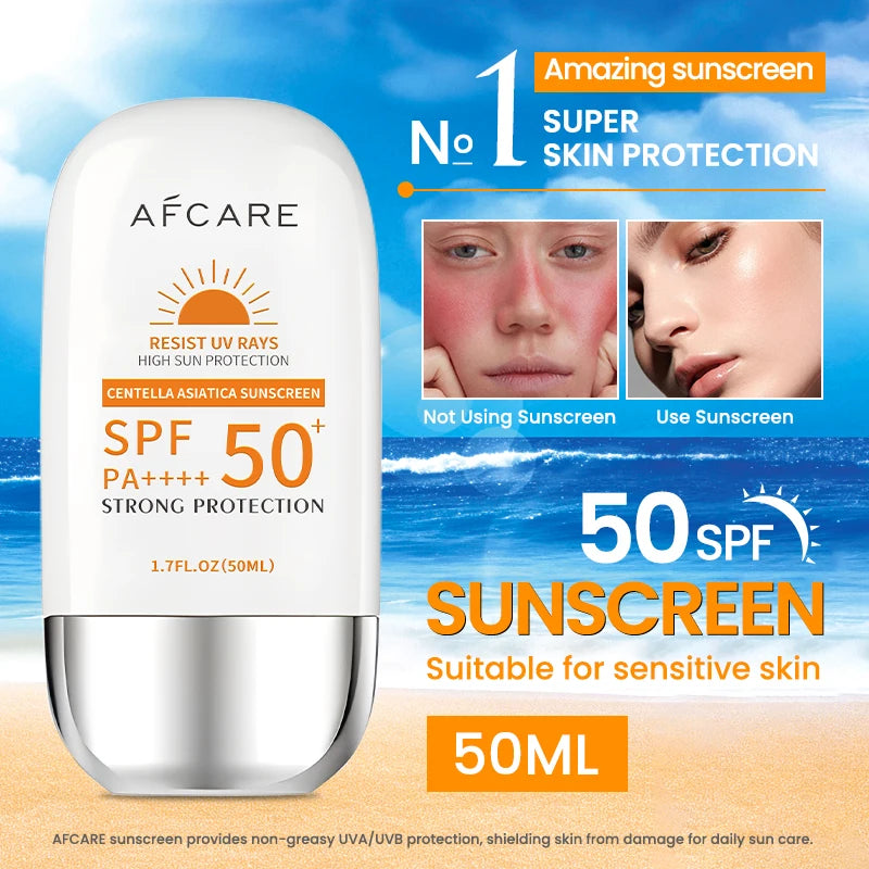 واقي شمس للوجه والجسم بخافض 50+ SPF يحتوي على مستخلص سنتيلا لتعزيز التفتيح والترطيب.