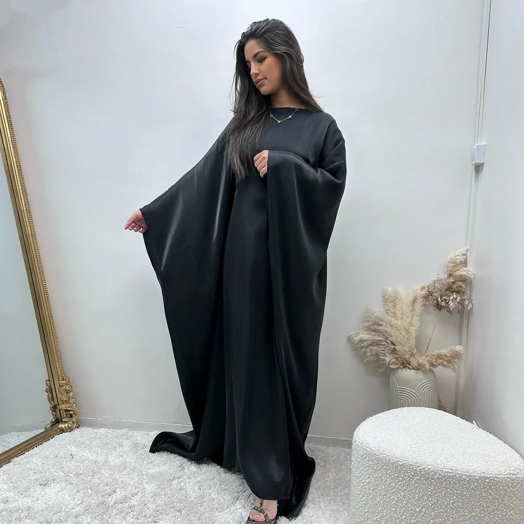 Marocain Kaftan Women Batwing Sleeve Modest Dress Dubai Turkey Abaya Eid Mubarak Djellaba Islam Jalabiya Prayer Garemnt Ramadan