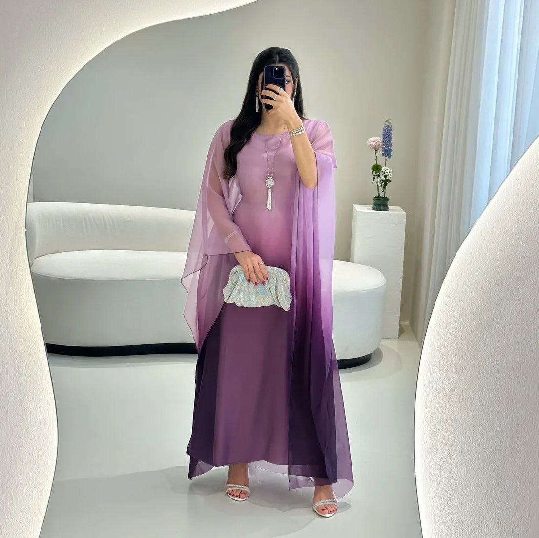 Eid Arab Satin Muslim Party Dress for Women Bat Sleeve Abaya Jalabiya Long Dresses Morocco Kaftan Vestidos Ramadan Gown Robe