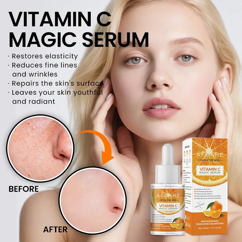 Collagen Vitamin C Facial Serum Hyaluronic Acid Dark Spot Remover Moisturizing Repair Anti-aging Essence Facial Skin Care 30ml