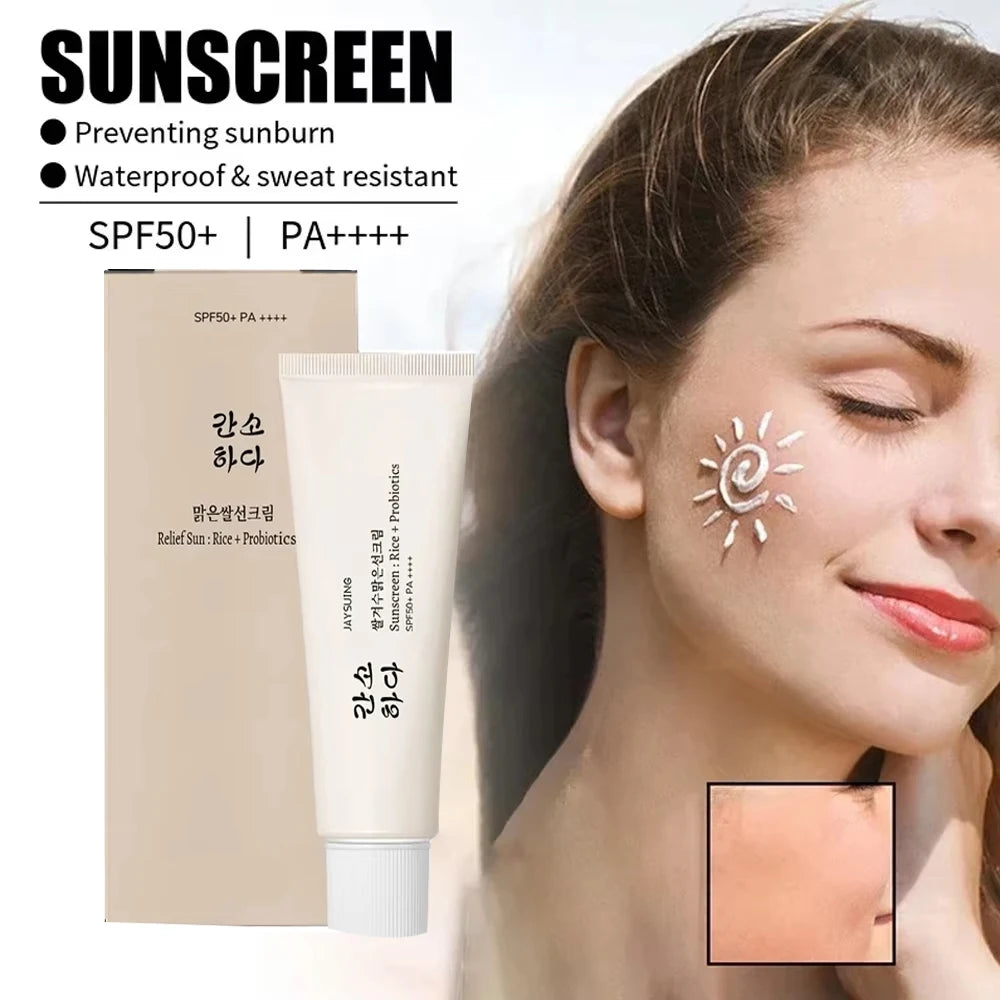 واقي الشمس بروبيوتيك من الأرز الكوري SPF50+ يقدم حماية فعالة وعالية ضد أشعة الشمس الضارة، مع تركيبة مرطبة وناعمة تحافظ على توازن البشرة.