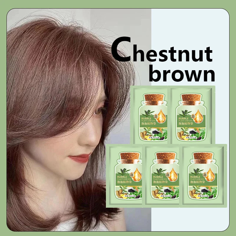 Pure Natural Herbal Hair Dye Shampoo 5 Minutes Change Hair Color Non-irritating Repair Gray White Fashion Hair Care Women Men
