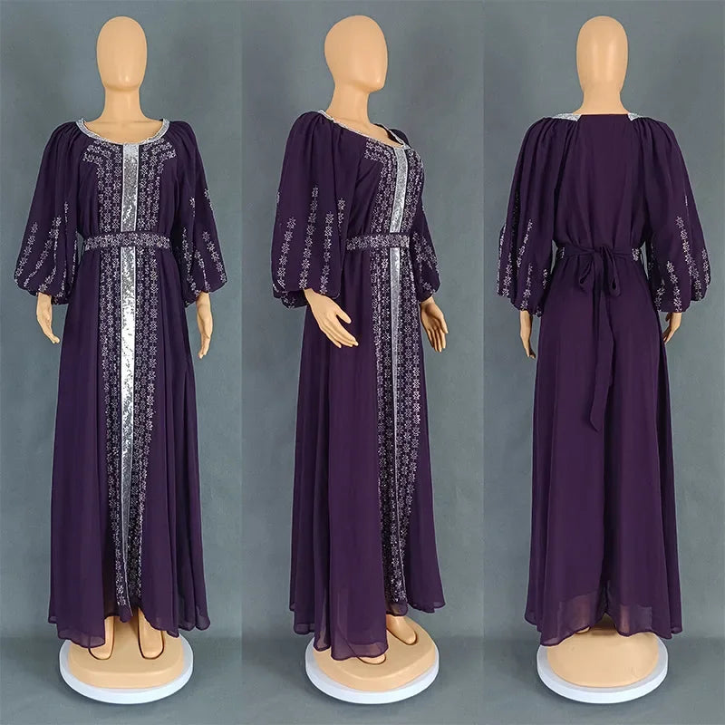 Muslim Dress Muslim Party Evening Dresses for Women Summer Muslim Half Sleeve O-neck Long Maxi Dress Gowns Kaftan Abaya Dubai