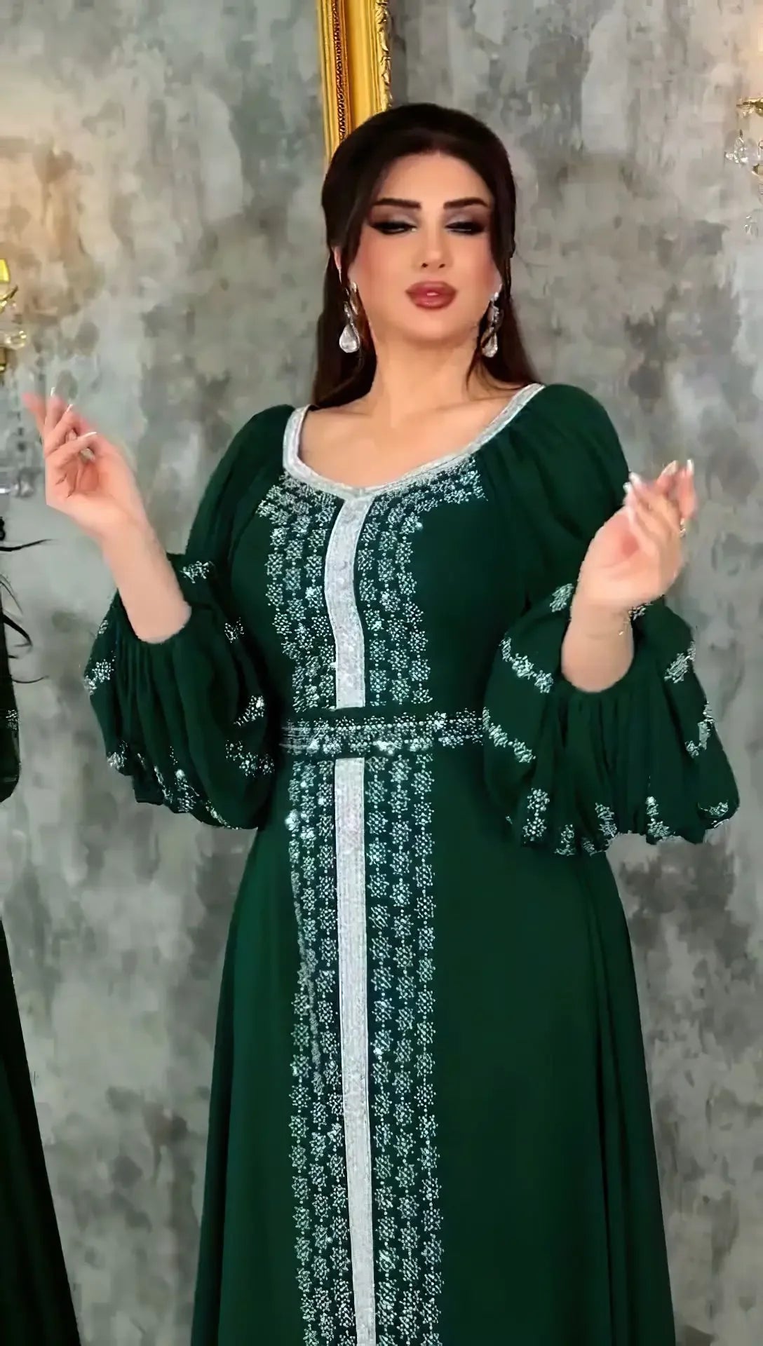 Muslim Dress Muslim Party Evening Dresses for Women Summer Muslim Half Sleeve O-neck Long Maxi Dress Gowns Kaftan Abaya Dubai