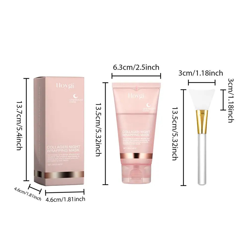 Collagen Overnight Wrapping Peel Off Facial Mask Korean Collagen Night Wrapping Mask Deeply Hydrates Night Care Mask Cream