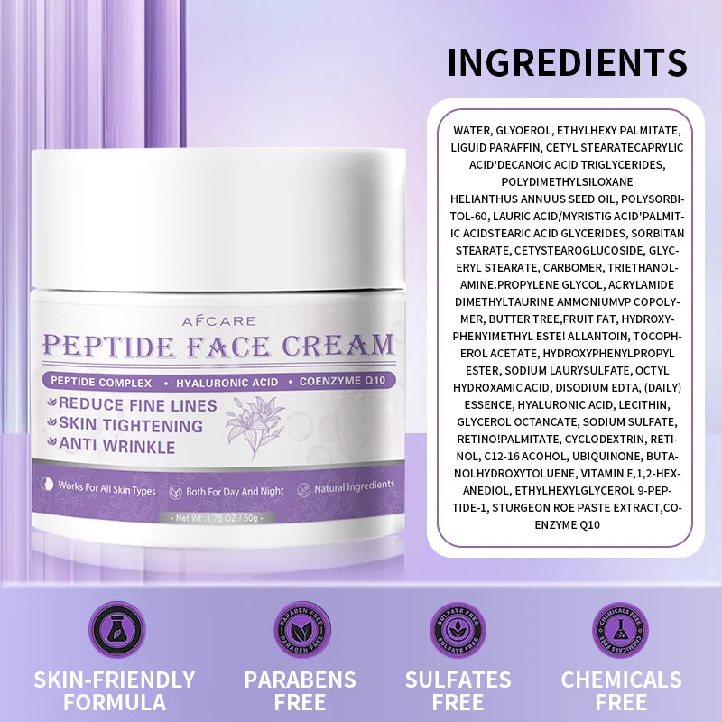 2025 New Wrinkle Peptide Cream For Anti-Aging Fade Fine Lines Lifting Firming Cream Face Skin Care Korean Product