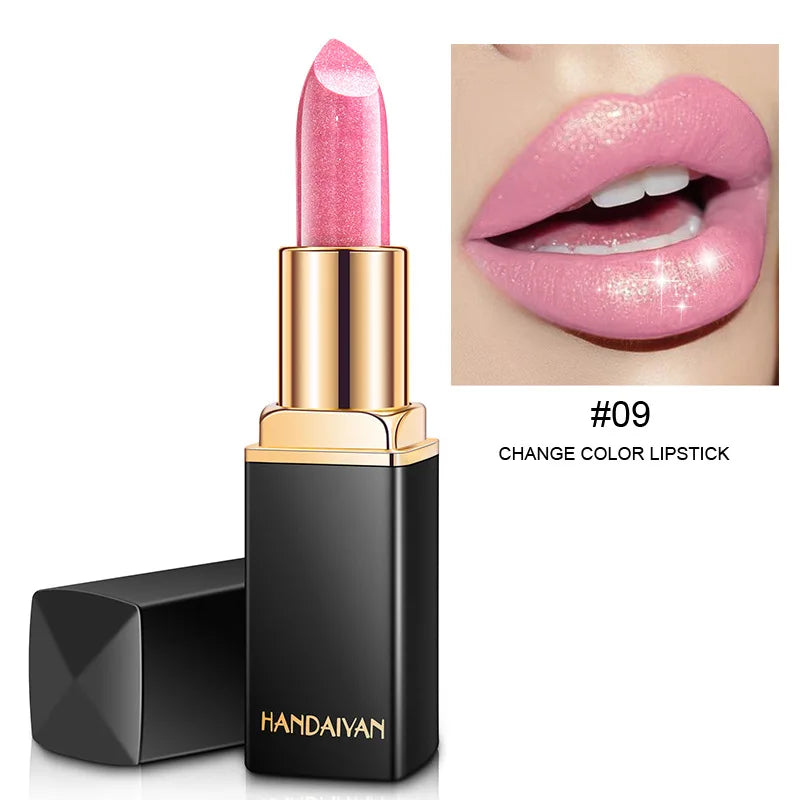 Handaiyan 9 Colors Glitter Matte Velvet Nude Lipstick Shimmer Sexy Red Pigments Makeup Long Lasting Waterproof Profissional