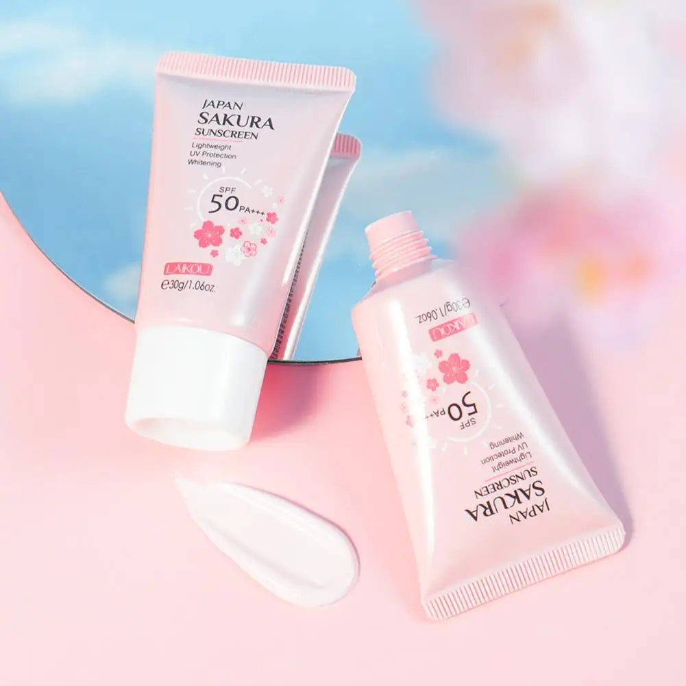 Japan Sakura Sunscreen Cream Protector Facial Sun Block Spf50 Isolation Lotion Cream Cherry Blossom Refreshing Facial Sun Lotion