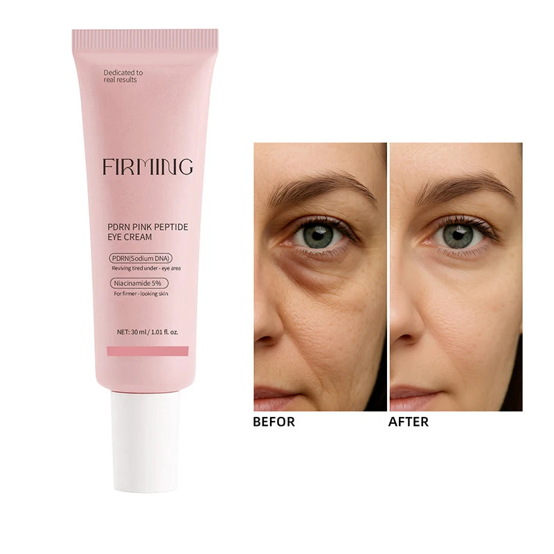 Korean PDRN Pink Peptide Eye Cream,Eye Contour Skin Firming Lifting Hydrating Brightening Care,Fade Fine Lines and Dark Circles