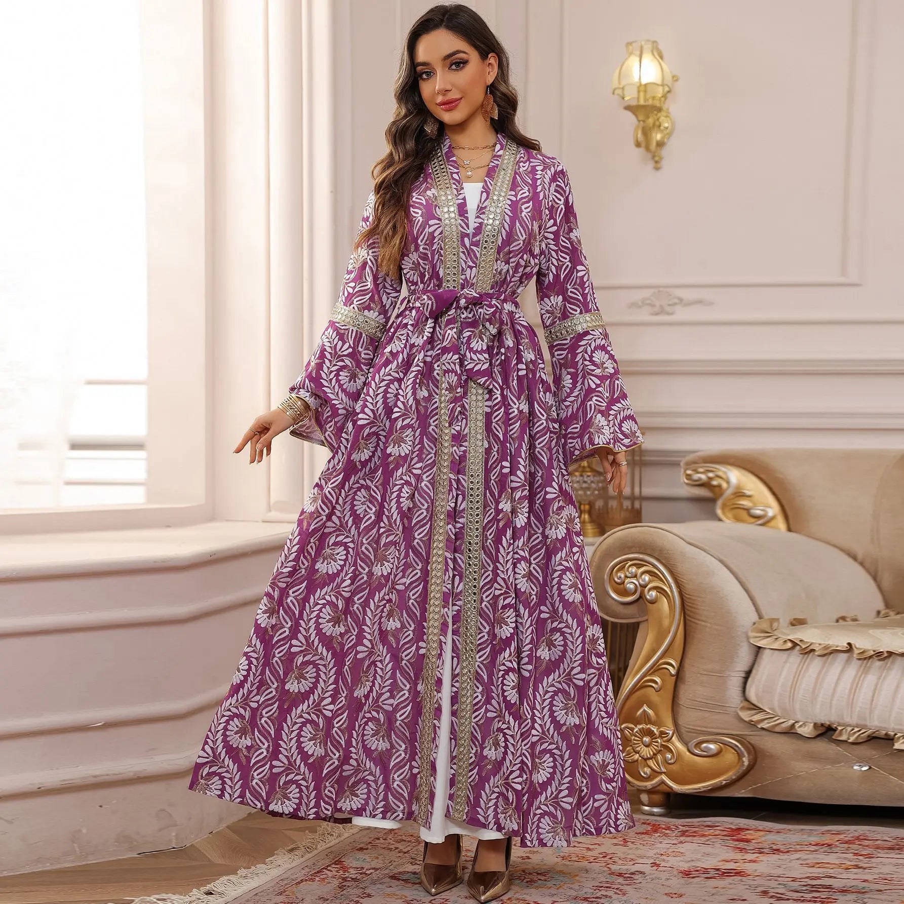 2PCS Muslim Women Dress Dubai Abaya Kaftan Turkey Embroidery Jalabiya African Party Gown Arab Robe Islam Clothing Kebaya Caftan