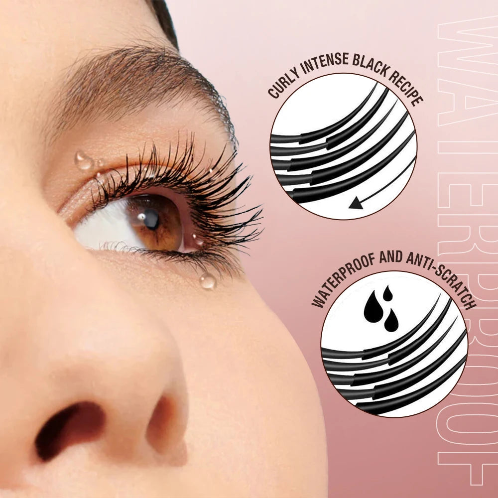 O.TWO.O 5D Mascara Waterproof Super Volume Long -lasting Hypercurl Lengthening Eyelash Long-Wearing Eyelashes Black Eye Mascara