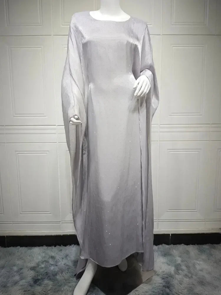 Ramadan Dubai Elegant cock abaya Polka Dot Dresses Long Dolman Sleeve For Muslim Women's Brief Kaftan