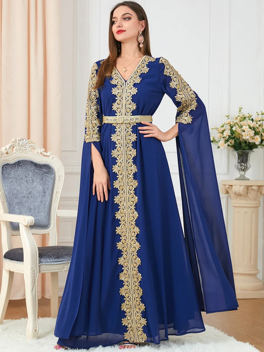 Autumn Morocco Dress Muslim Women Abaya Party Dresses Long Sleeve Abayas Dubai Turkey Islam Kaftan Robe Longue Vestidos Largos