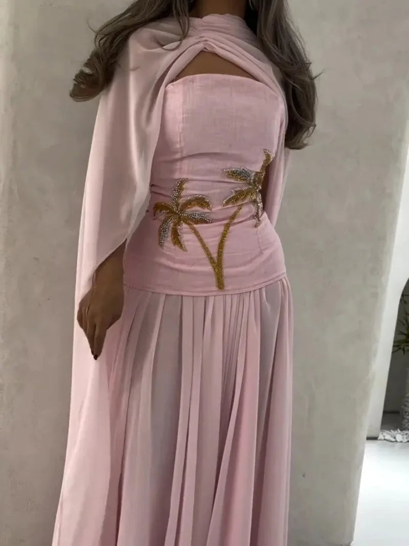 Eid Women Dubai Party Dress Abaya Jalabiya Ramadan Vestidos Largos Beading Chiffon Dresses Arab Long Robe Morocco Kaftan 2026