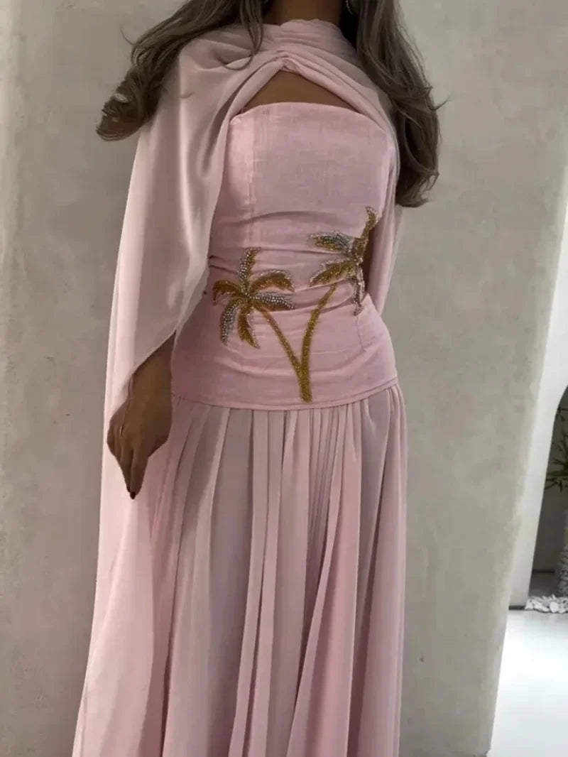 Eid Women Dubai Party Dress Abaya Jalabiya Ramadan Vestidos Largos Beading Chiffon Dresses Arab Long Robe Morocco Kaftan 2026