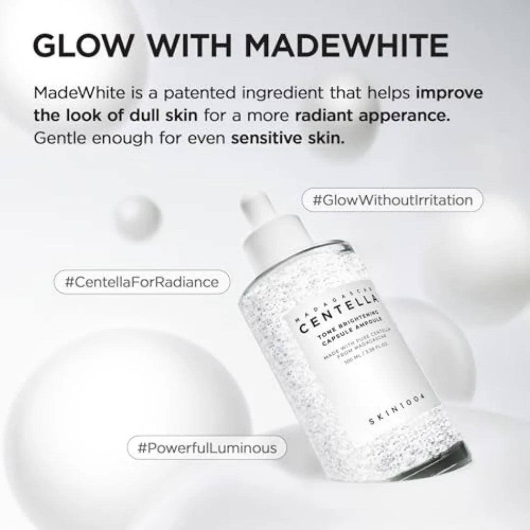 SKIN1004 Madagascar Centella Tone Brightening Capsule Ampoule Korean Hydrating Face Serum for Unevne Skin Tone Korean Skin Care
