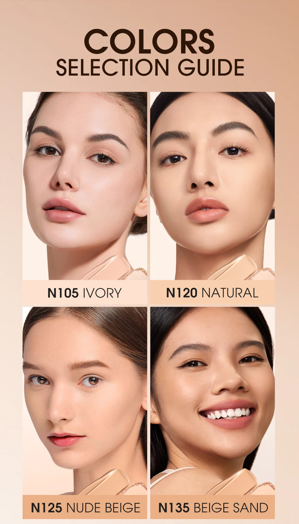 O.TWO.O Air Cushion Cream Face Powder 24h 2 In 1 Long-Lasting Oil-control Matte Soft Focus Concealer Makeup Pressed Powder Cream