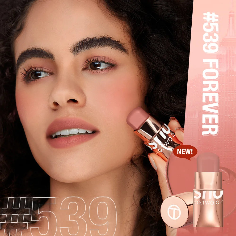 O.TWO.O Blush Makeup Stick High Pigmented Blusher Cream Sticks Waterproof Long-lasting Lip Cheek Eyess Cosmetics for Women