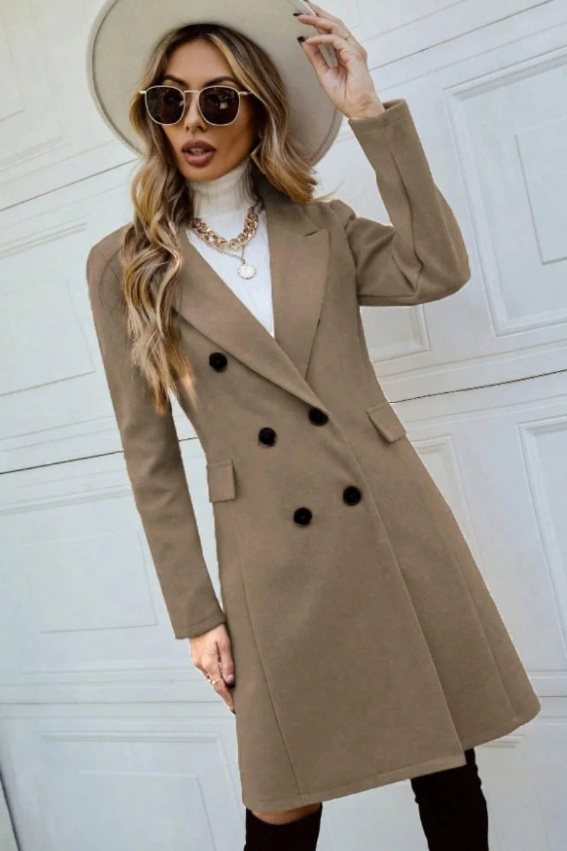 European and American fashion leisure new women's autumn and winter coat fashion slim lapel style slimming long sleeve Hanfu woo