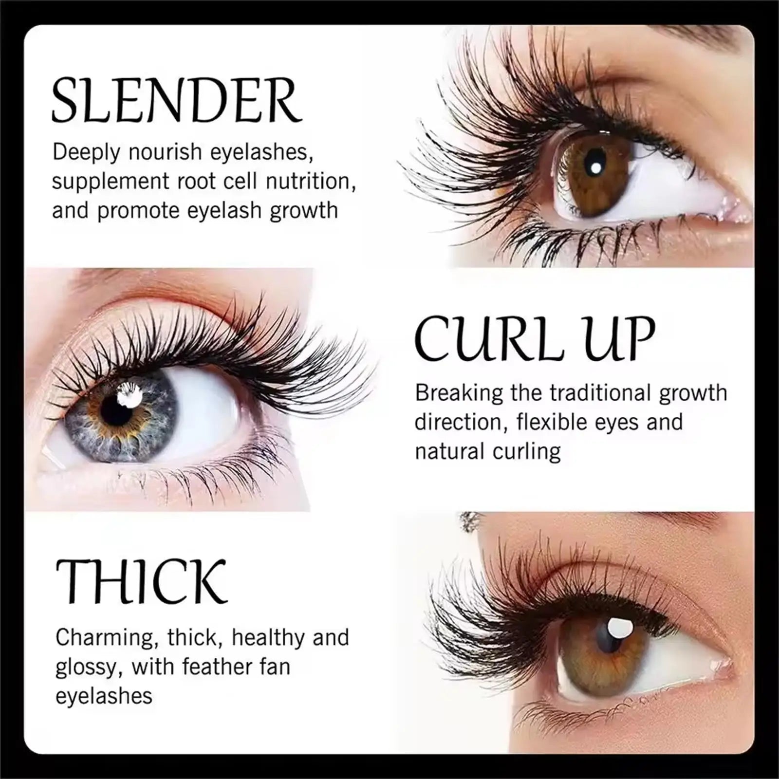 Fast Eyelash Growth Serum 7 Days Natural Eyelash Enhancer Longer Fuller Thicker Curling Lash Treatment Eye Care Products Makeup