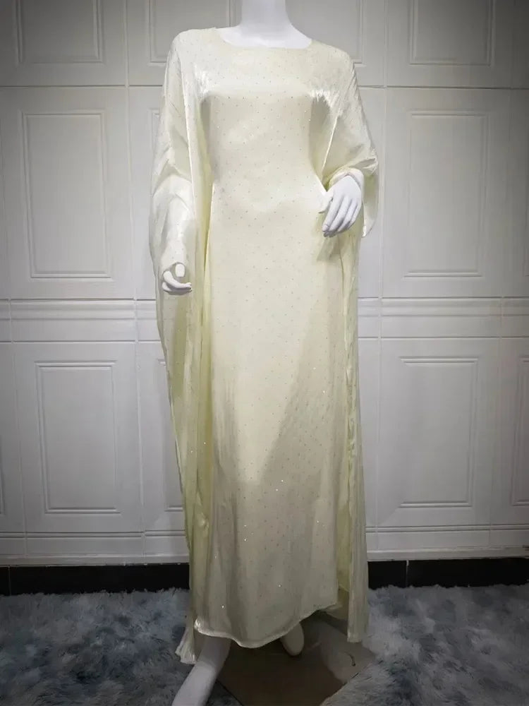 Ramadan Dubai Elegant cock abaya Polka Dot Dresses Long Dolman Sleeve For Muslim Women's Brief Kaftan