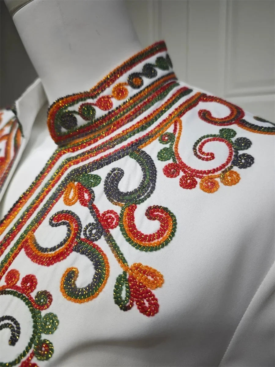 Ramadan Muslim Women's Embroidered Loose abaya Dresses For Women Gala Morocco Dubai Elegant Casual Kaftan