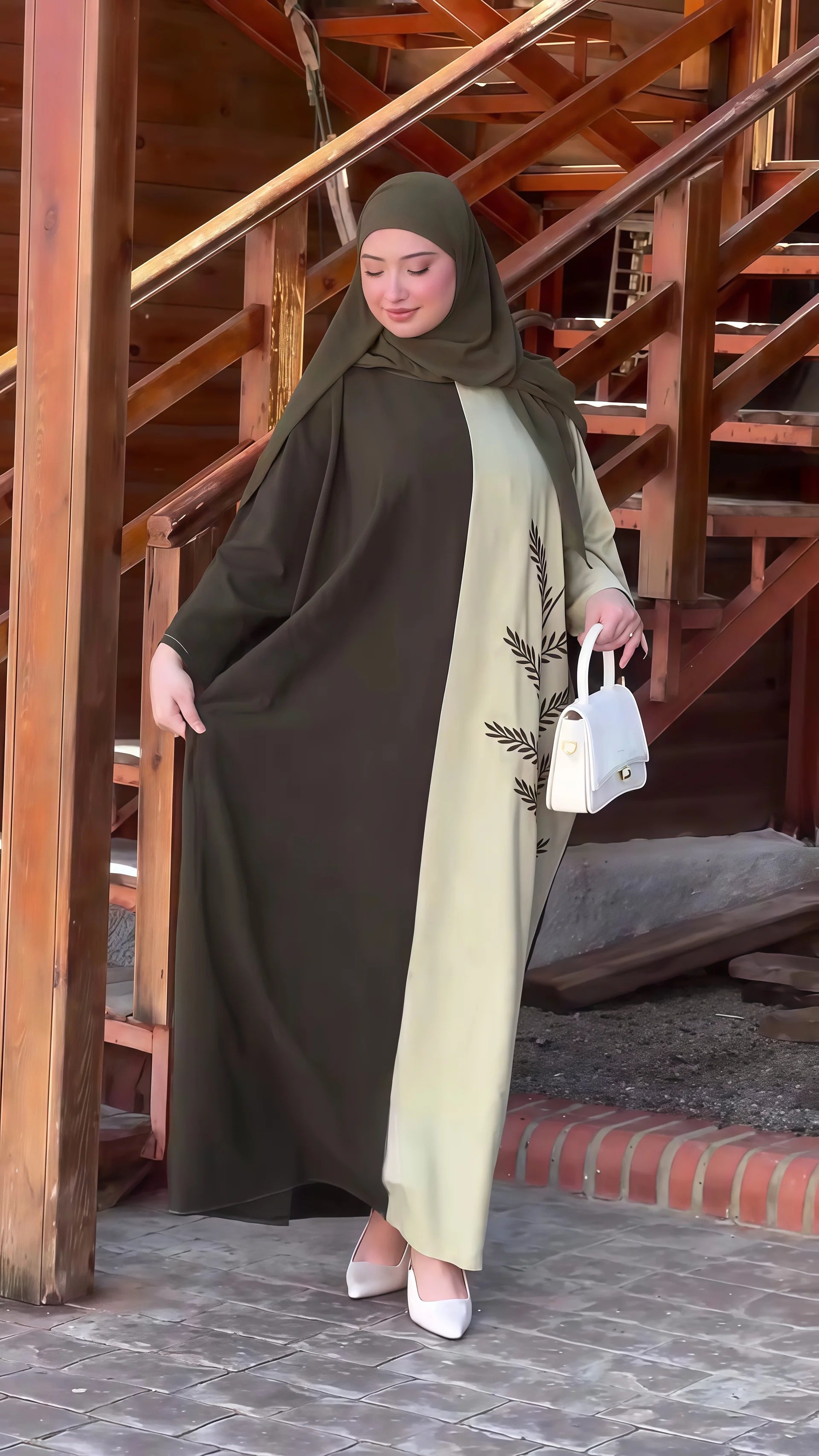 عباءة نسائية تجمع بين الأناقة والاحتشام بتدرج لونين مميز يضيف لمسة عصرية ورقي إلى مظهرك.