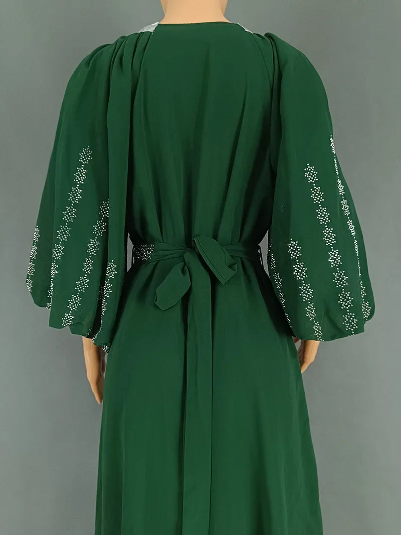 Muslim Dress Muslim Party Evening Dresses for Women Summer Muslim Half Sleeve O-neck Long Maxi Dress Gowns Kaftan Abaya Dubai