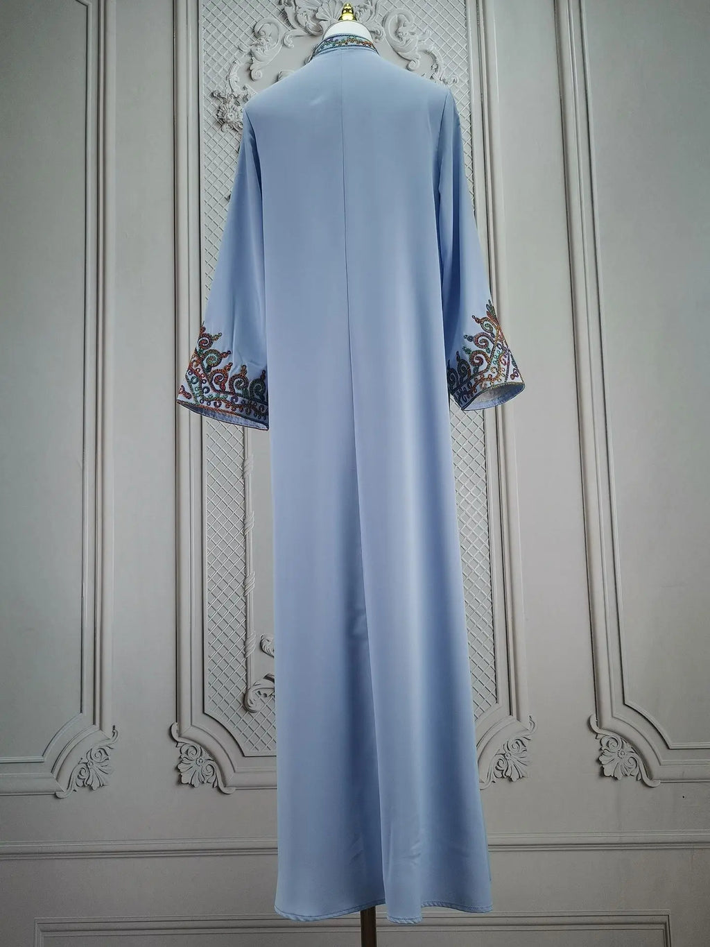 Uni Embroidery V-Neck Long Dress Dubai Arab Abaya For Muslim Woman Loose Moroccan Saudi Ethnic Jalabiya Fashion Robe 2026