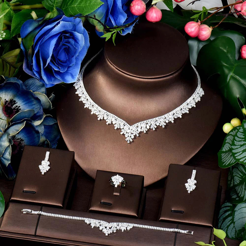 Simple and generous all occasions versatile accessories necklace earrings bracelet wedding party dresses women's sets M-11