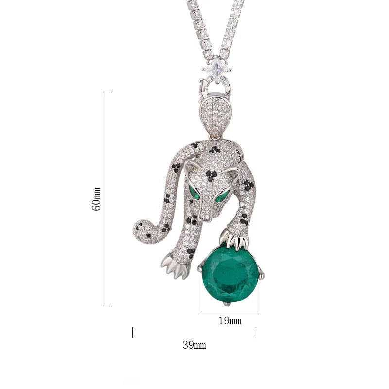 New European-American Style Premium Everyday Unisex Jewelry Leopard Animal Pendant Necklace Wedding Party Holiday Gift M-998