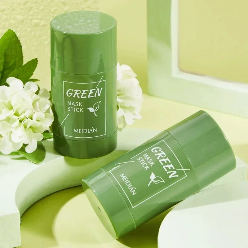 Green Tea Remove Blackhead Solid Mask Dispel Acne Blemish Cleansing Stick Mask Shrink Pores Tighten Whitening Skin Care Products